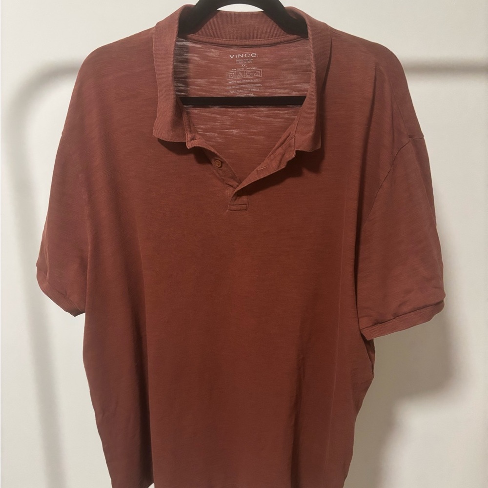 Vince Men's Polo Shirt in Rich Brown
